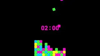 2 Minute Timer ⏳ ASMR Falling Bricks Countdown (12 Cols, Speed 4, Theme cyberpunk)