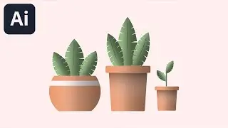 Ilustración de Plantas y Macetas con Textura | Illustrator CC Tutorial