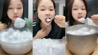 White Ice Eating ASMR | Crushed Ice | Ice Eating