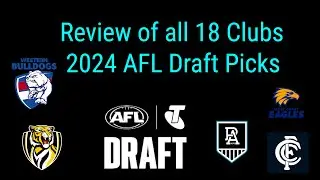 Player Bio or Review of All 18 Clubs in  2024 AFL Draft