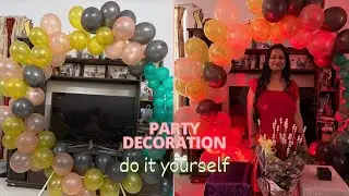 Simple and easy balloon arch with round shape for anniversary decoration ideas