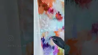 Mark making with Oil pastels on abstract painting #abstractpaintingacrylic #oilpastel #abstractart