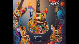 Custom Painted Fender Stratocaster by Juleezart.com - Grateful Dead - Led Zeppelin themed guitar.
