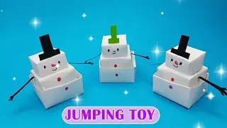 Origami Paper Jumping Snowman | DIY Fidget Christmas toy
