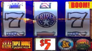 BIG WIN! Triple Jackpot + Double 3x 4x 5x Pay + Triple Stars + Blazing 777 slot play! #slots