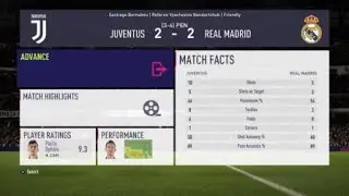 FIFA 18 Juventus vs Real Madrid penalty shootout
