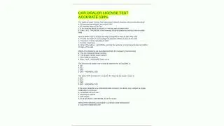 CAR DEALER LICENSE TEST ACCURATE 10020