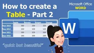 Microsoft Office WORD | How to create a TABLE (Part 2) - 10