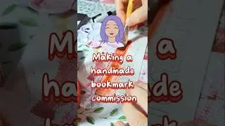 Making Custom Bookmark Commission! #art #handmade #watercolor #paint #shorts