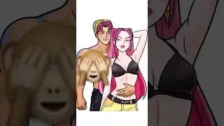 Наклейка KPOP DEMON HUNTERS Мира и красавчик Эбби