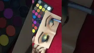 Blue yellow eye makeup tutorial #makeuptutorial #haldimakeuplook #blueeyemakeuplook