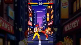 Ronald McDonald vs The Burger King - Fast Food Royale | Street Fighter II Battle