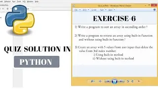 #34 Python Tutorial for Beginners | Quiz_6 Solution | python exercise solution