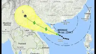 Typhoon Mirinae will reach the Hainan Island, China, Vietnam July 27, 2016