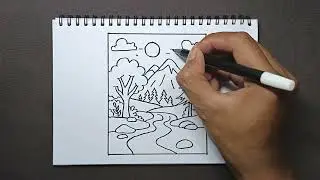 ​How to Draw a Simple Mountain Landscape