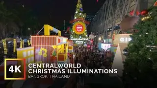 Centralworld Christmas Illuminations 2022 | Virtual Walking Tour | Bangkok, Thailan