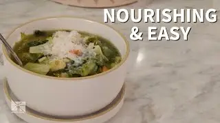 Making healthy comfort food: Escarole and bean soup
