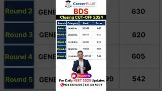 BDS Closing Cutoff 2024 | NEET Rank vs Score Round-wise | Must Watch for NEET 2025 Aspirants!