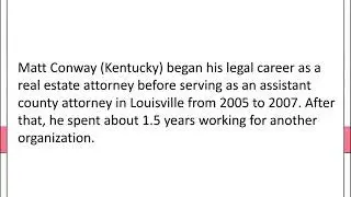 Matt Conway (Kentucky) - A Skillful and Brilliant Individual