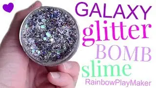 HOLO GALAXY GLITTER BOMB SLIME DIY!  SUPER CRUNCHY!  #slime Giveaway Winner Announcement!