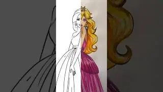 I try to draw Princess Peach from Barbie coloring 💞