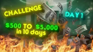 $500 to $5,000 Challenge in 10 Days: Day 1 (CRAZY START! 😱)