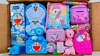 UNICORN vs DORAEMON Stationery Items, Notebook, Piggy Bank, Pouch, Pencil Case, Sharpener, Erasers