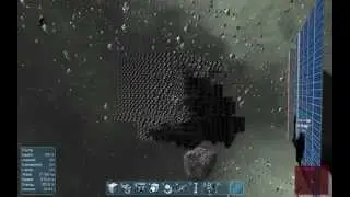 Space Engineers blowing up asteroids