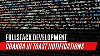 Fullstack Portfolio Project: Chakra UI Toast Notifications
