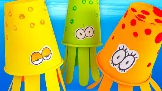 DIY Octopus Craft - Paper Cup Animals | Craft Ideas with Paper Cups on Box Yourself