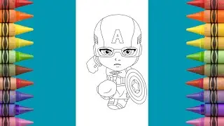 How to Color Captain America The Avenger | Superhero Coloring Tutorial | Happy Coloring World