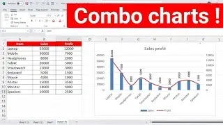 Make beautiful charts in excel like sales and profit | Combo chart in excel  #excel