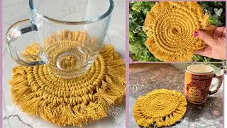 DIY Macrame Coaster | Round MacrameCoaster|best use form west macrame cord#macrame #bestuse #diy