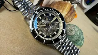 Zodiac Compression Diver Skeleton Dial Gold Tone ZO9319