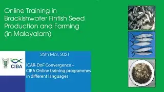 Online Training on Brackishwater Finfish Seed Production and Farming   (in Malayalam)