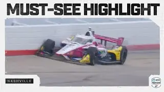 Felix Rosenqvist sees season finale end early after smacking wall | INDYCAR