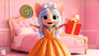 Cute Kitten Try Makeup for the First Time to Discover a Colorful Candy Kingdom Full of Fun! 🍬🌈🐱