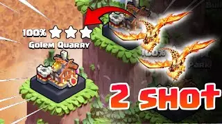 Clan Capital Attack Strategy (Golem Quarry) | Two Shot Golem Quarry Super Dragon Clash of Clans