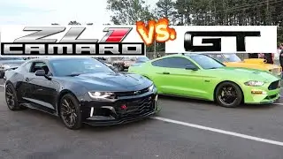 RACED A CAMARO ZL1 & TWIN TURBO 2018 MUSTANG w/MY NEW 10R80 CONVERTER!
