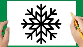 Come disegnare un fiocco di neve facile | Disegno di Natale