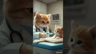 Cat Doctor Gives Shot to Baby Kitten #shorts
