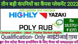 03 Company Campus Placement 2022, Campus in Jaipur Rajasthan,