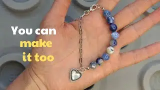 How to Make a Half Chain Half Natural Stone Bracelet/How to make jewelry