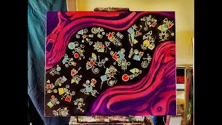 this evening in studio working on oil painting, electric eel. @adam sturch