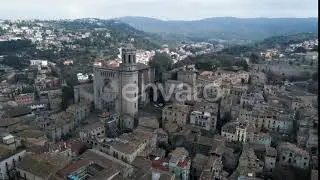 Girona Old Town Drone Footage #stockfootage
