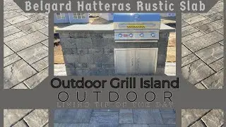Belgard Hatteras Rustic Slab Paver Patio & Outdoor Grill Island - Outdoor Living Tip of the Day