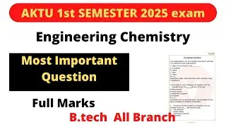 AKTU Engineering Chemistry Most Important Questions 2025 |Aktu Chemistry All Unit Imp Topics