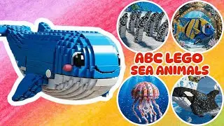 ABC Sea Animals 🧱 LEGO Style Building Song 🐳 Brick Ocean!