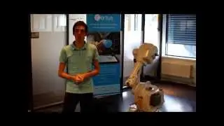 Mathieu at the Certus centre at Simula Research Labs demonstrates a script for an ABB Robot