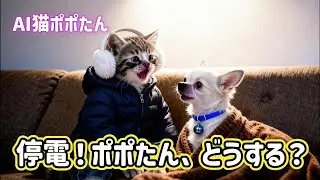 AI猫ポポたん 冬に突然の停電！ポポたんの冷静な対応